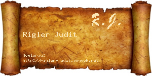 Rigler Judit névjegykártya